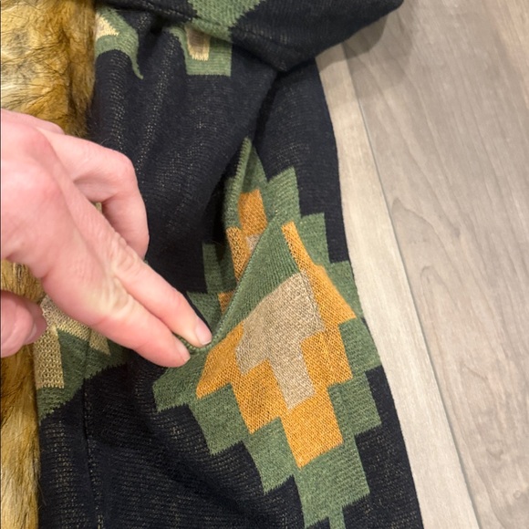 Tasha Polizzi Tinsley Aztec and Fur Long Cardigan Sweater with Faux Fur Trim - Picture 4 of 11